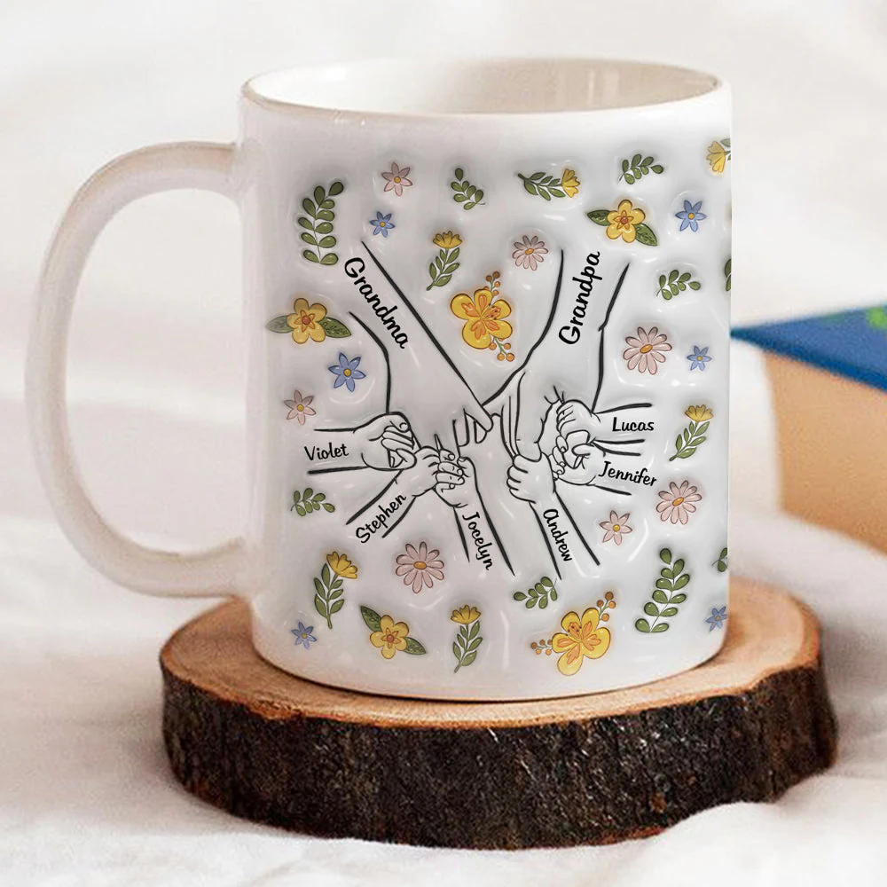 A Family Is A Round Of Love - Personalized Custom 3D Inflated Effect Mug - Image 5