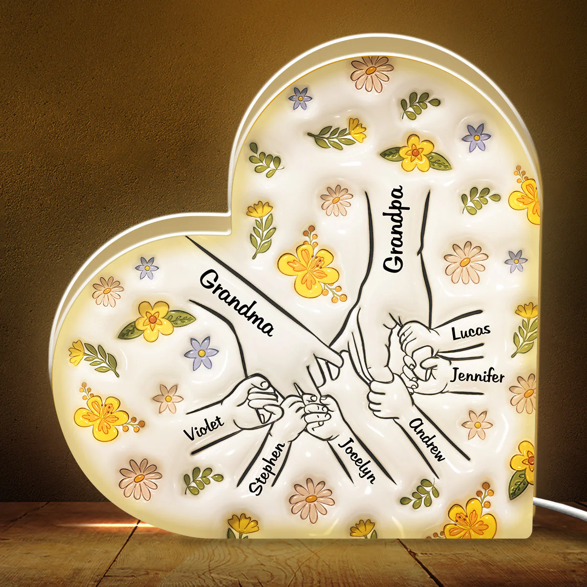 A Family Is A Round Of Love - Personalized Custom Light Box - Image 2