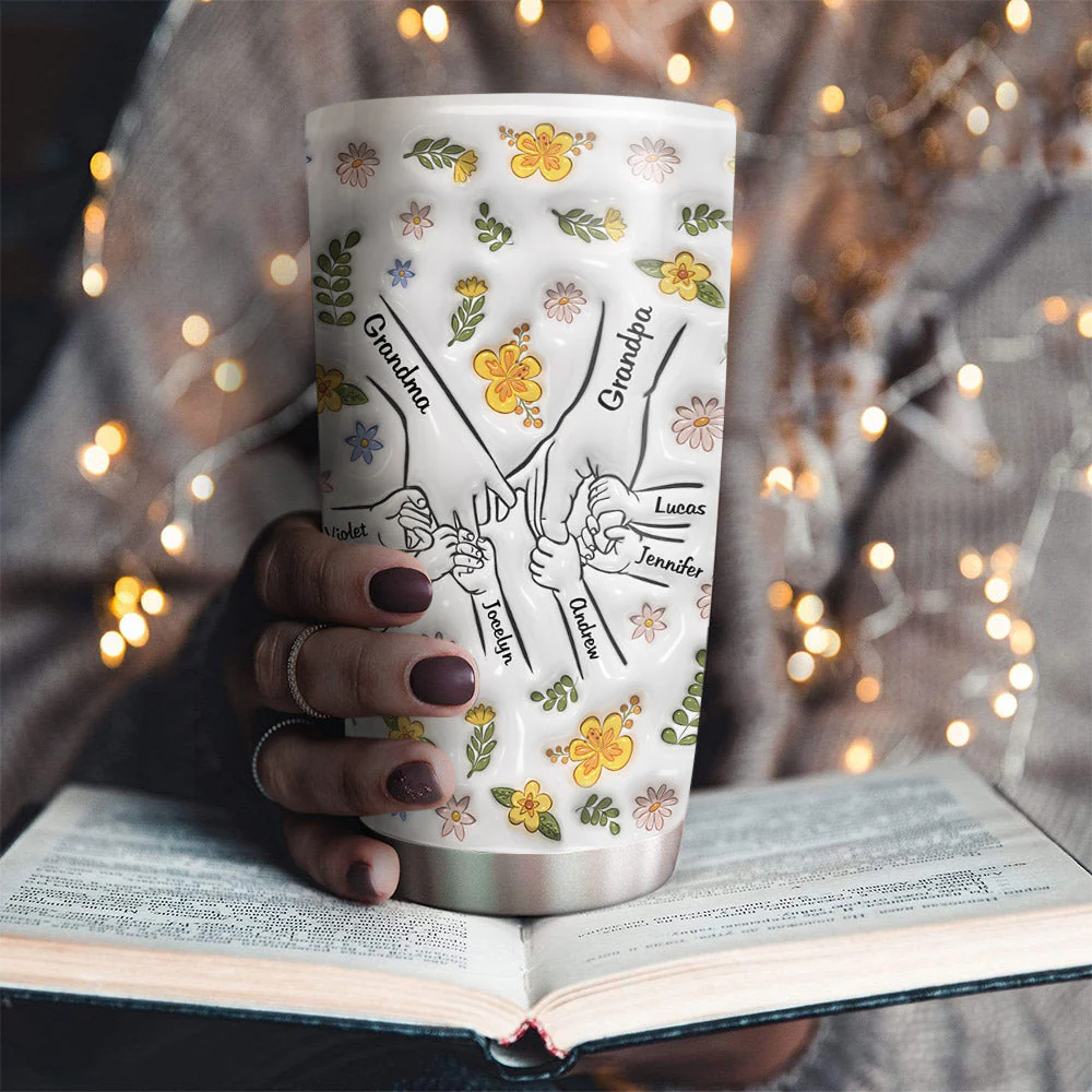 A Family Is A Round Of Love - Personalized Custom Tumbler - Image 2