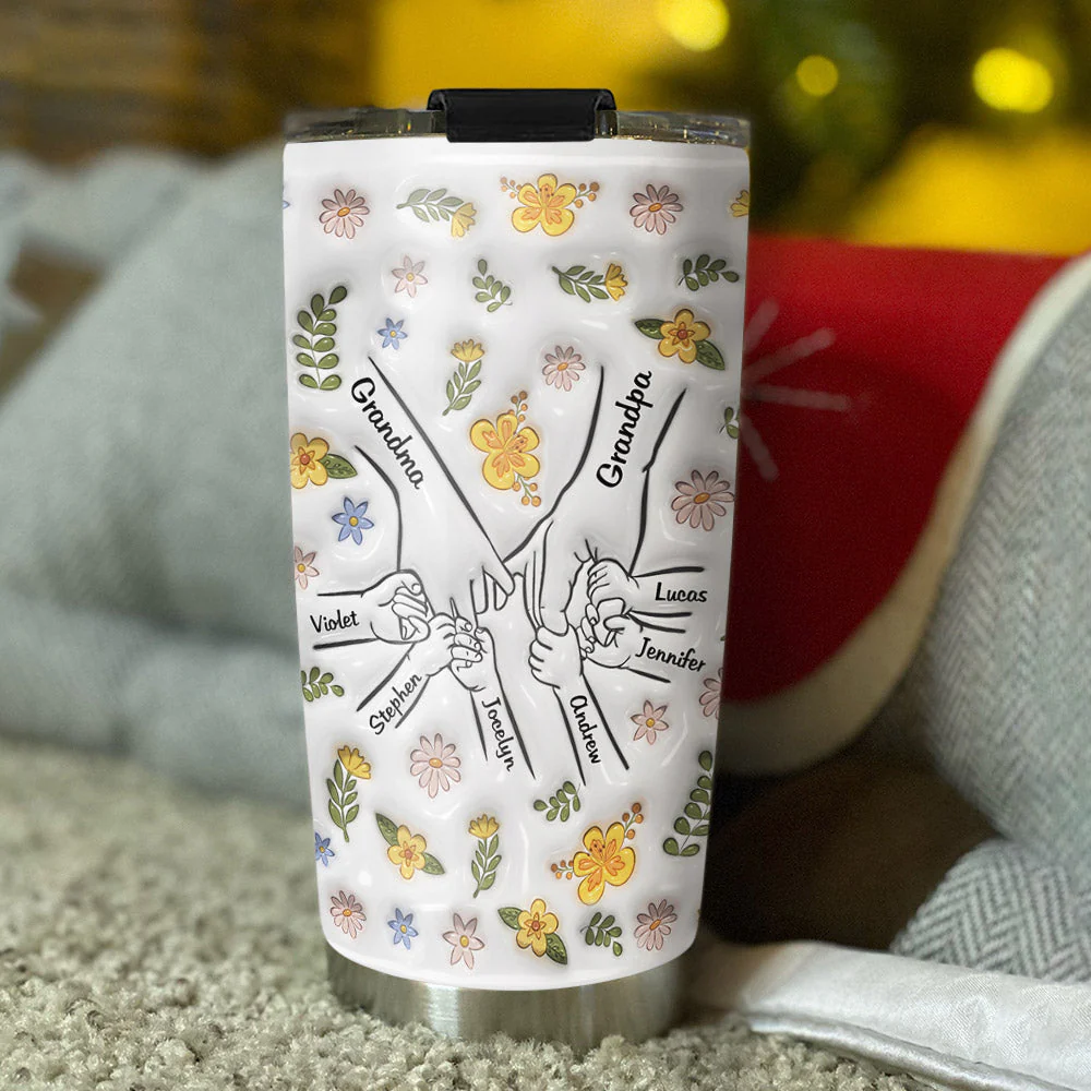 A Family Is A Round Of Love - Personalized Custom Tumbler - Image 3