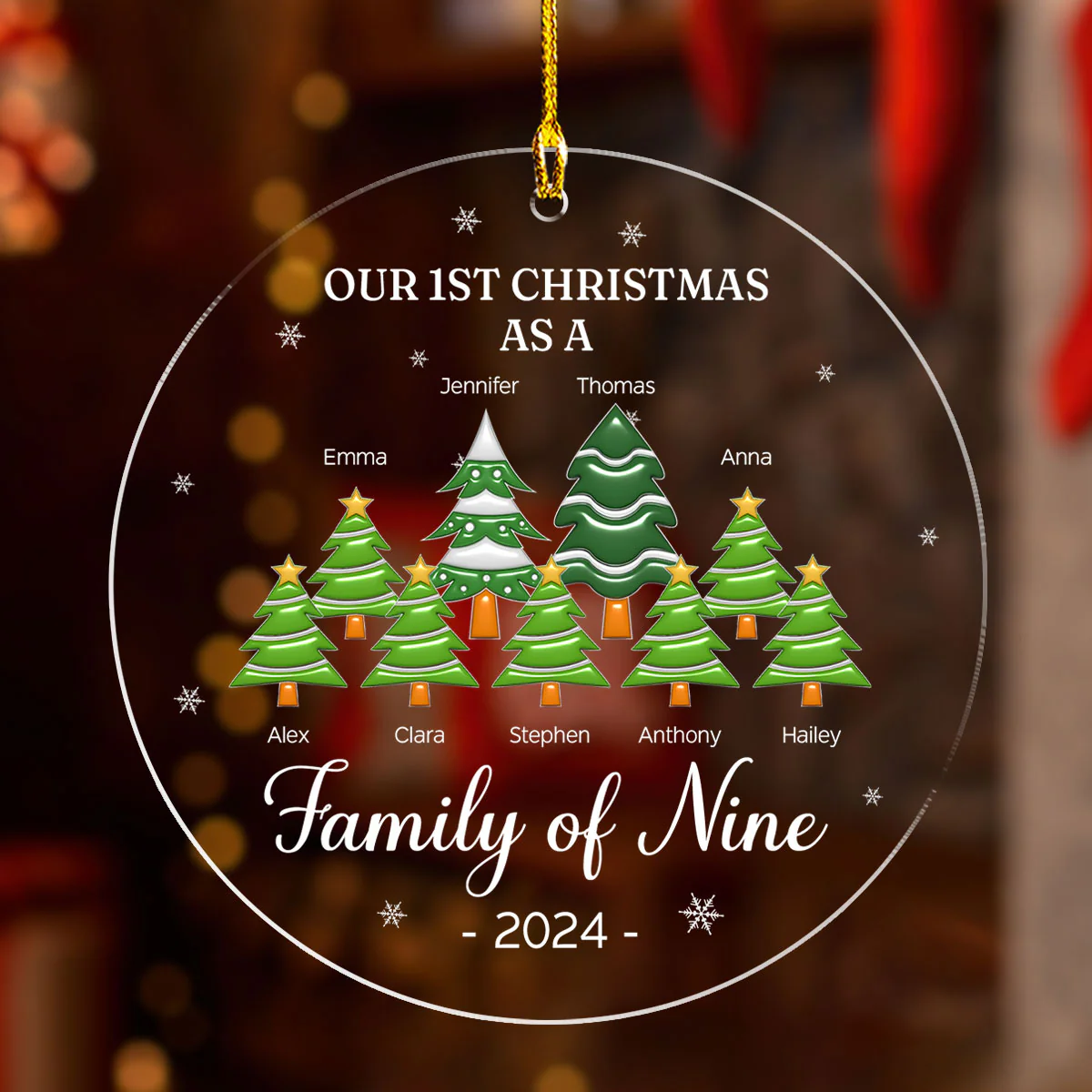 A Family Of Three - Personalized Custom 3D Inflated Effect Acrylic Ornament - Image 3
