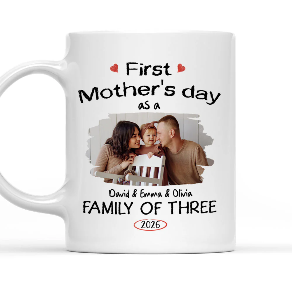 A Family Of Three Story Photo - Personalized Custom Coffee Mug