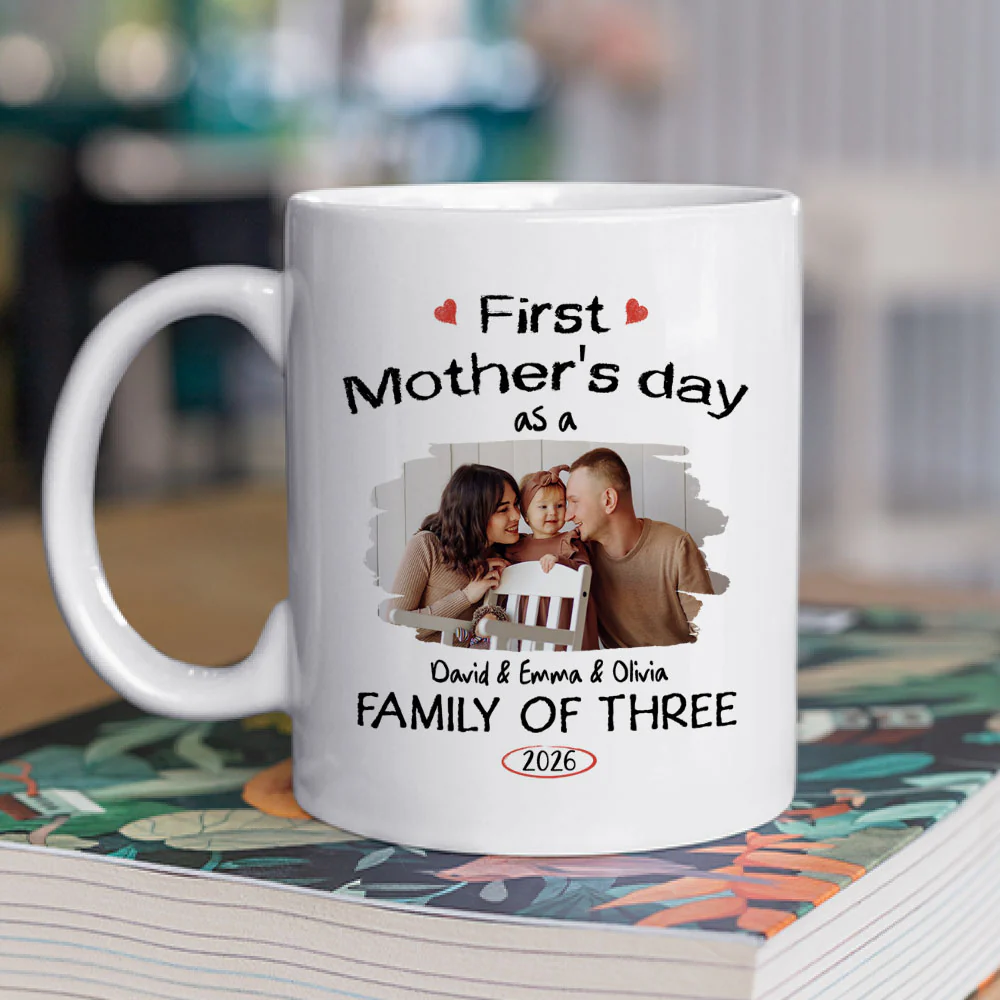 A Family Of Three Story Photo - Personalized Custom Coffee Mug - Image 2
