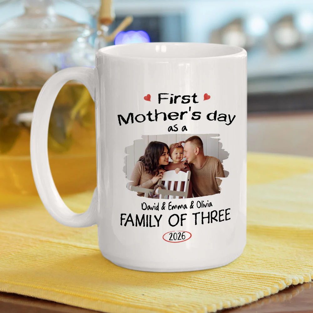 A Family Of Three Story Photo - Personalized Custom Coffee Mug - Image 3