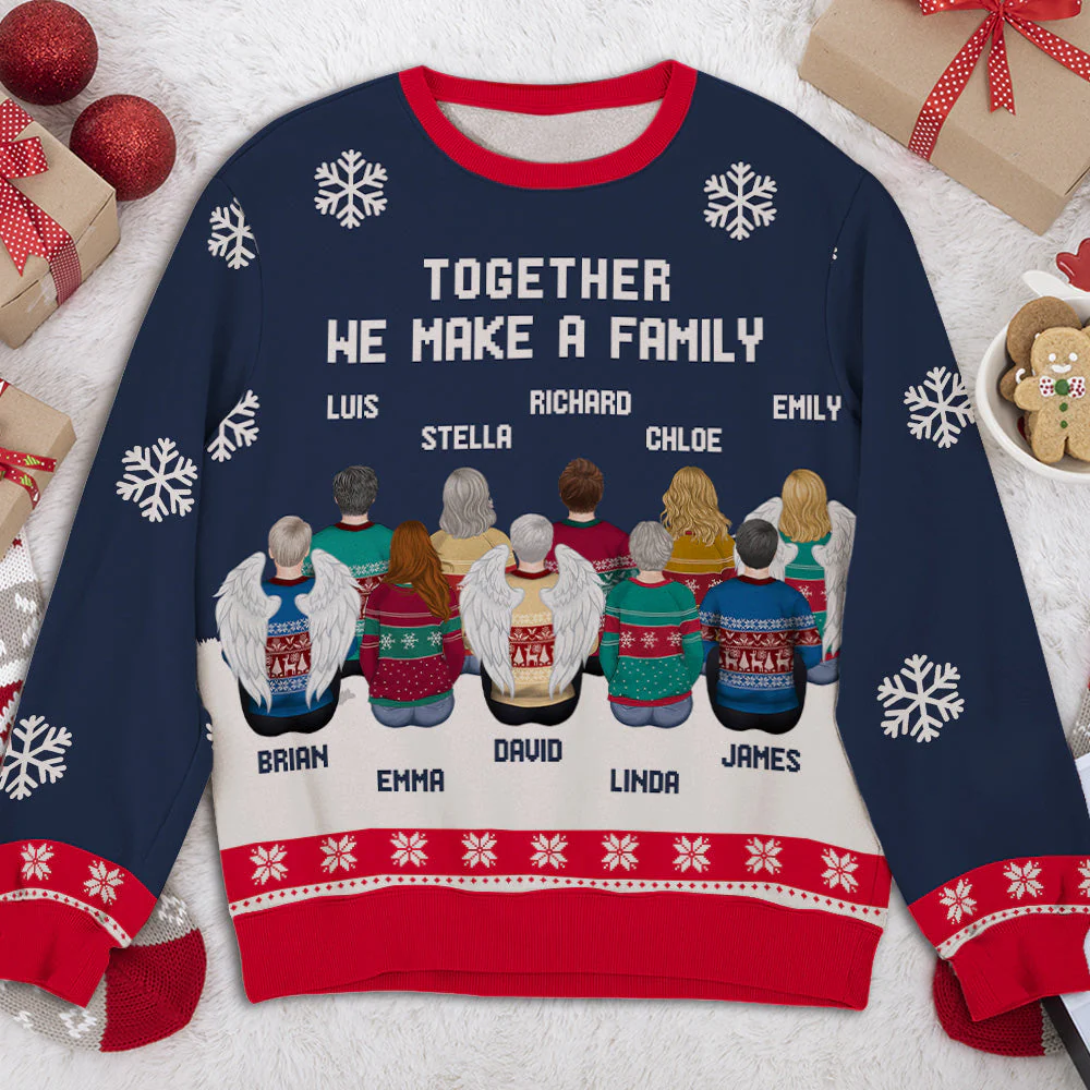 A Family Together - Personalized Custom All-Over-Print Sweatshirt - Image 4