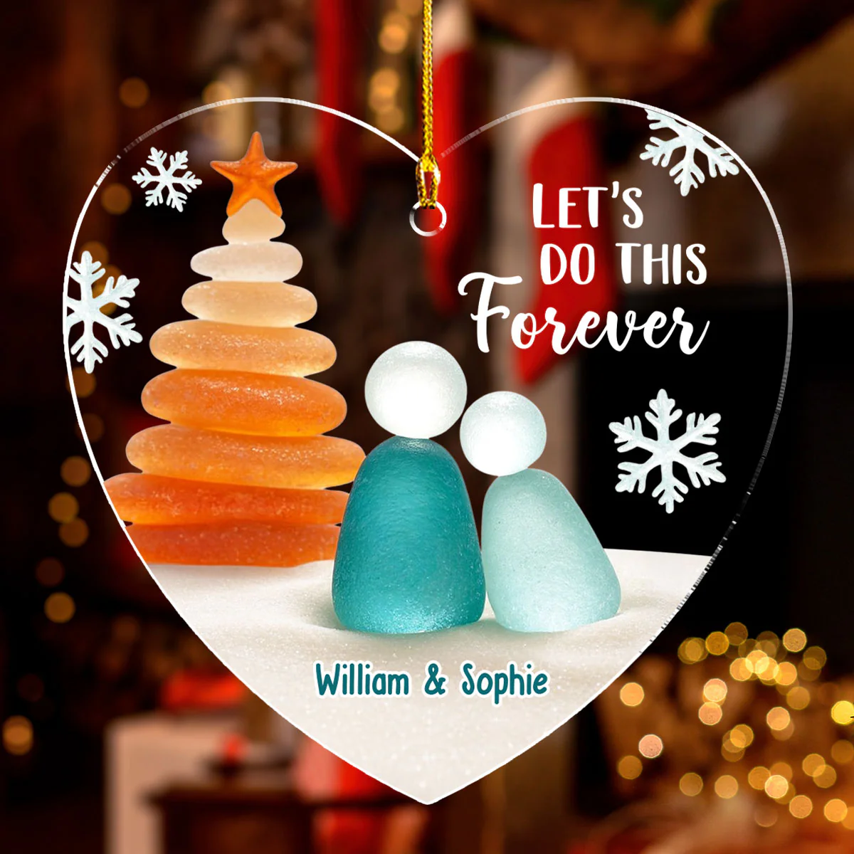 A Filled Heart With You - Personalized Custom 3D Effect Acrylic Ornament - Image 2