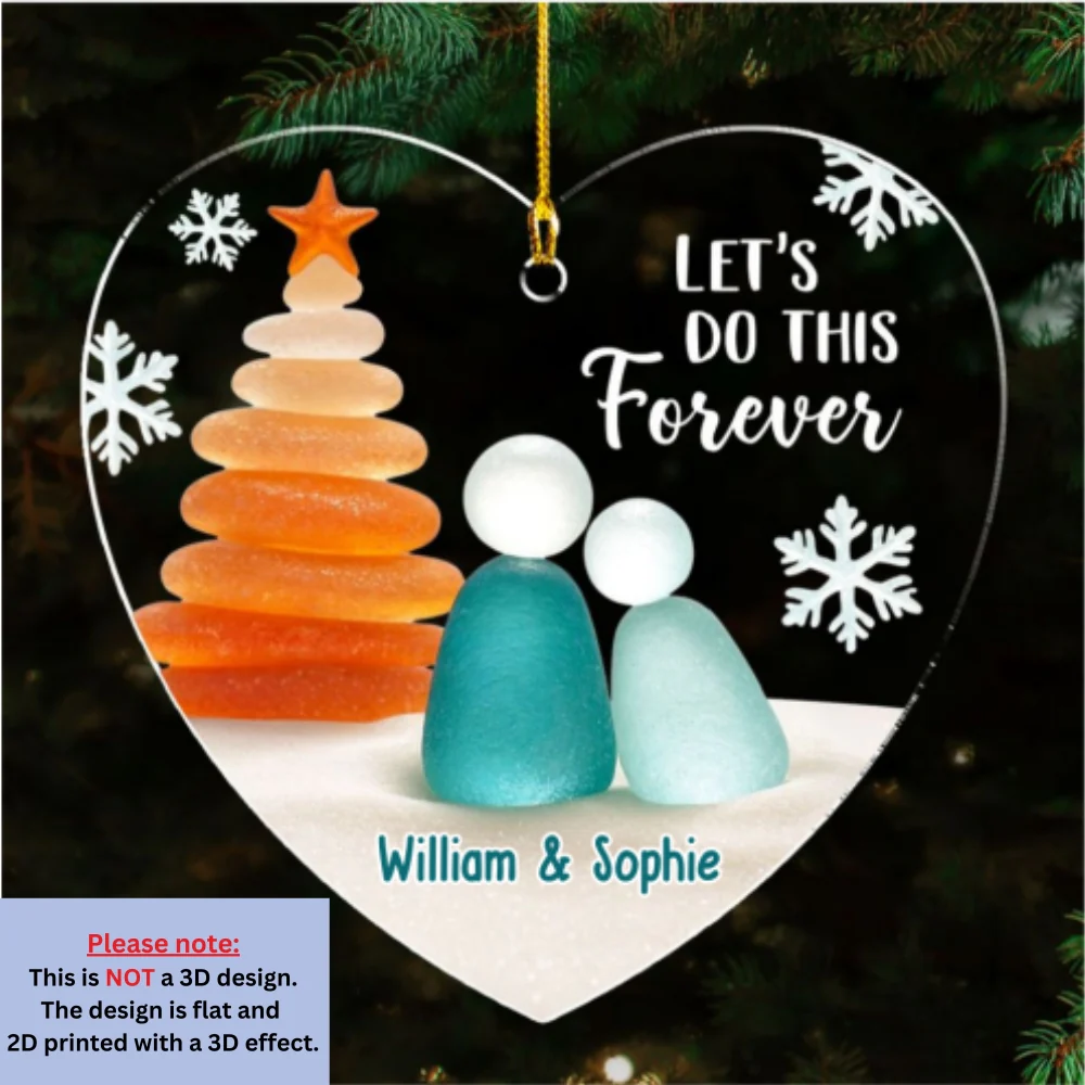 A Filled Heart With You - Personalized Custom 3D Effect Acrylic Ornament - Image 6