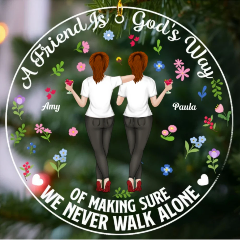 A Friend Is God Is Way - Personalized Custom Acrylic Ornament - Image 5
