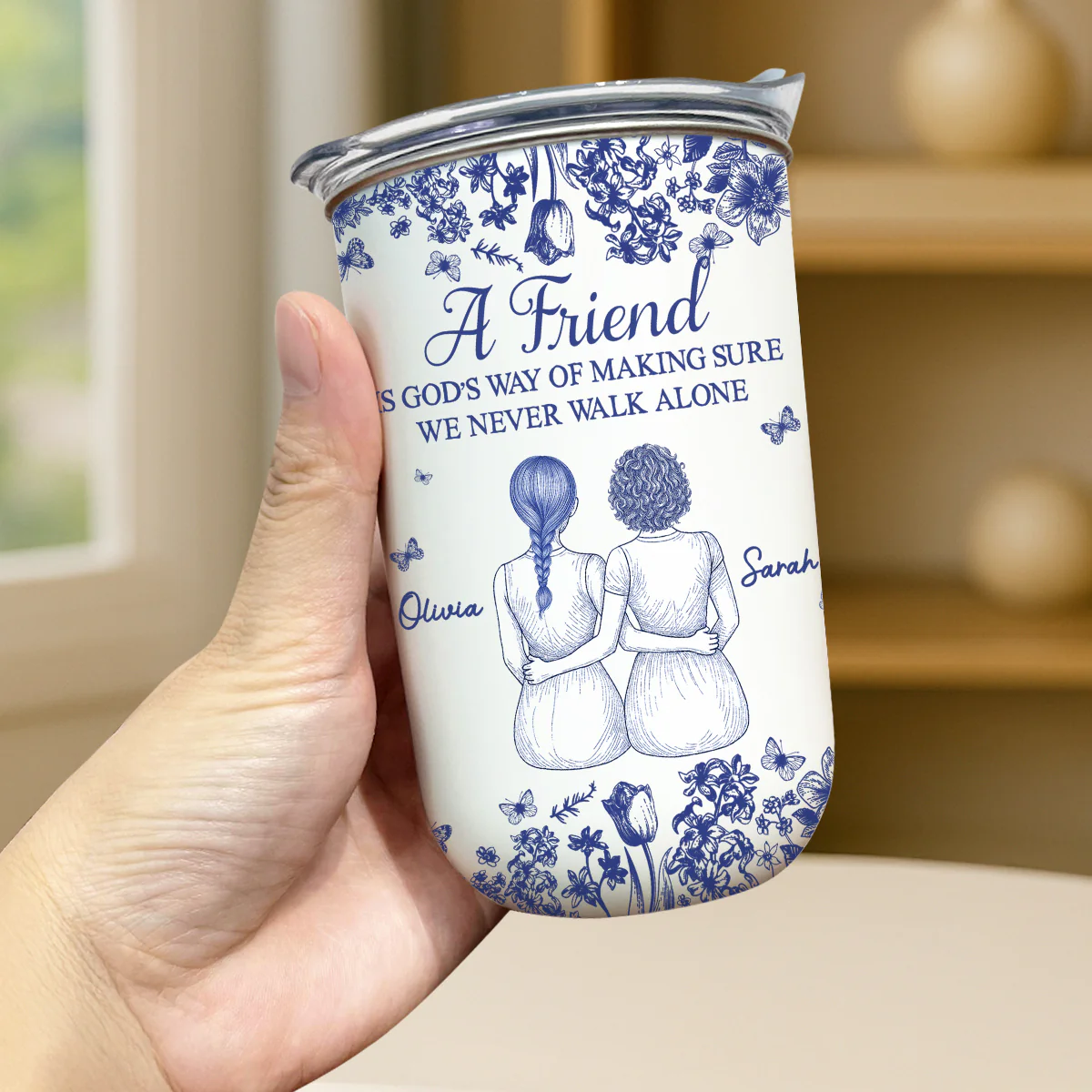A Friend Is Gods Way - Personalized Custom 10oz Tumbler - Image 2