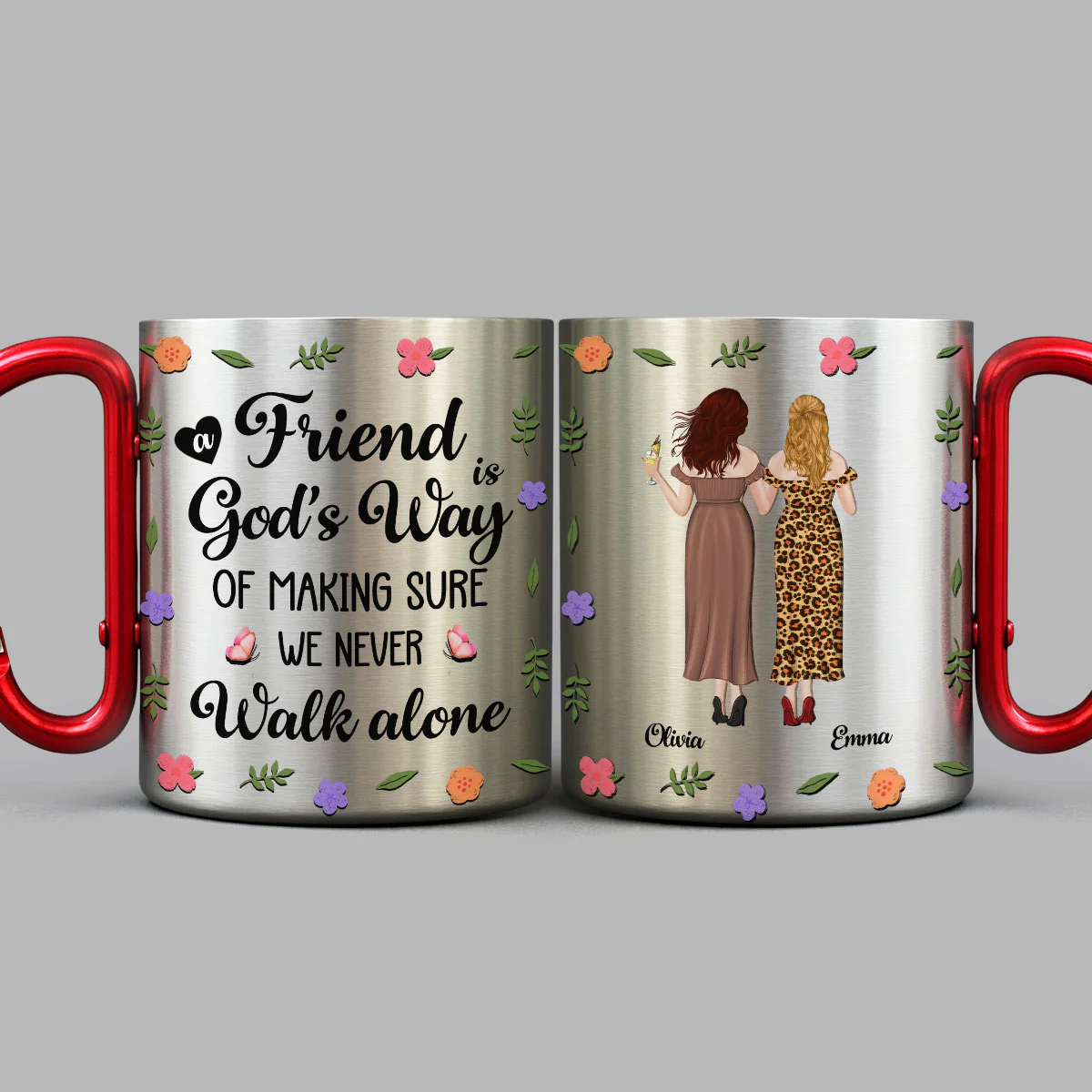 A Friend Is Gods Way - Personalized Custom Carabiner Mug - Image 2