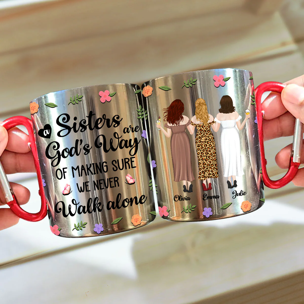 A Friend Is Gods Way - Personalized Custom Carabiner Mug - Image 3