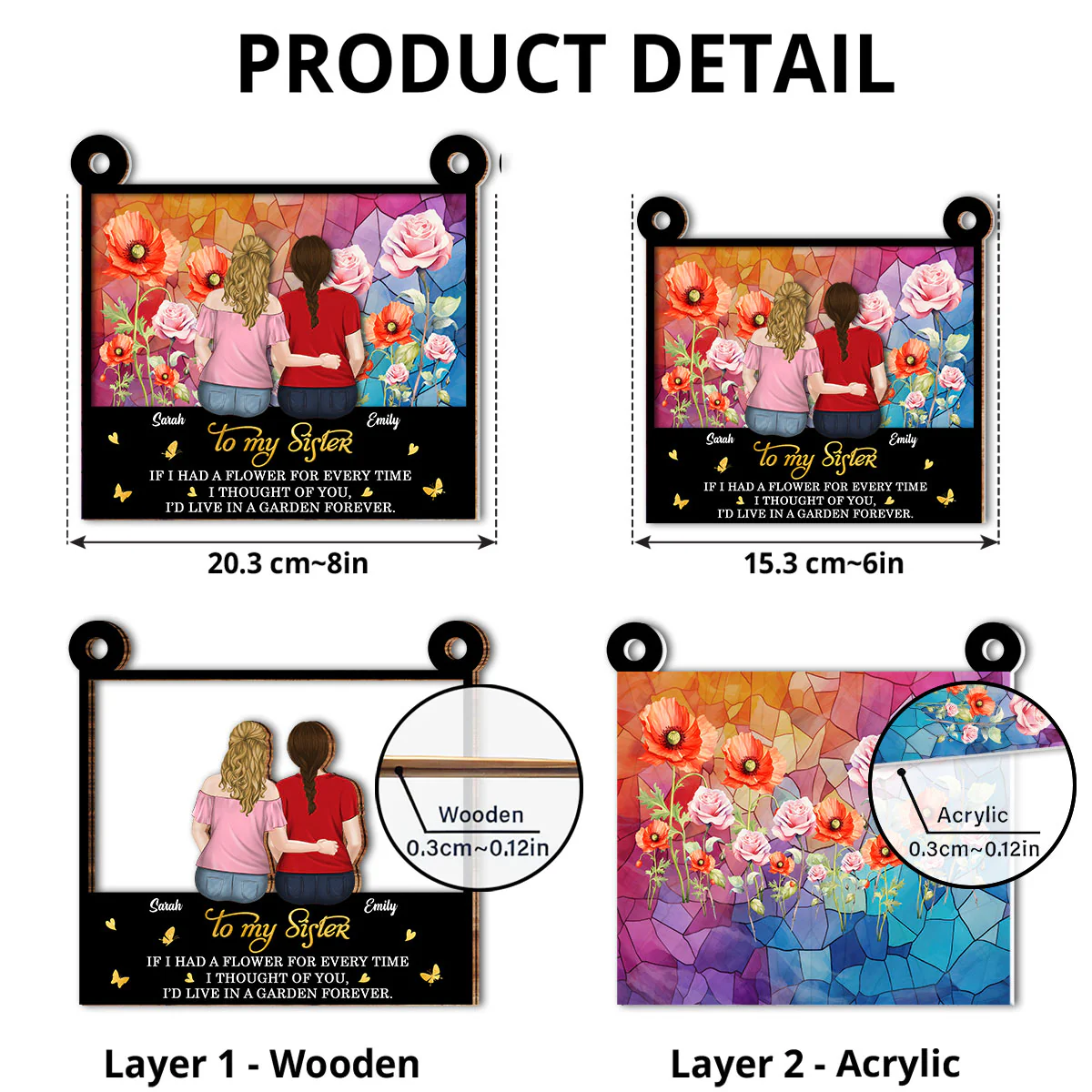A Garden Of Love For You - Personalized Custom Suncatcher - Image 5