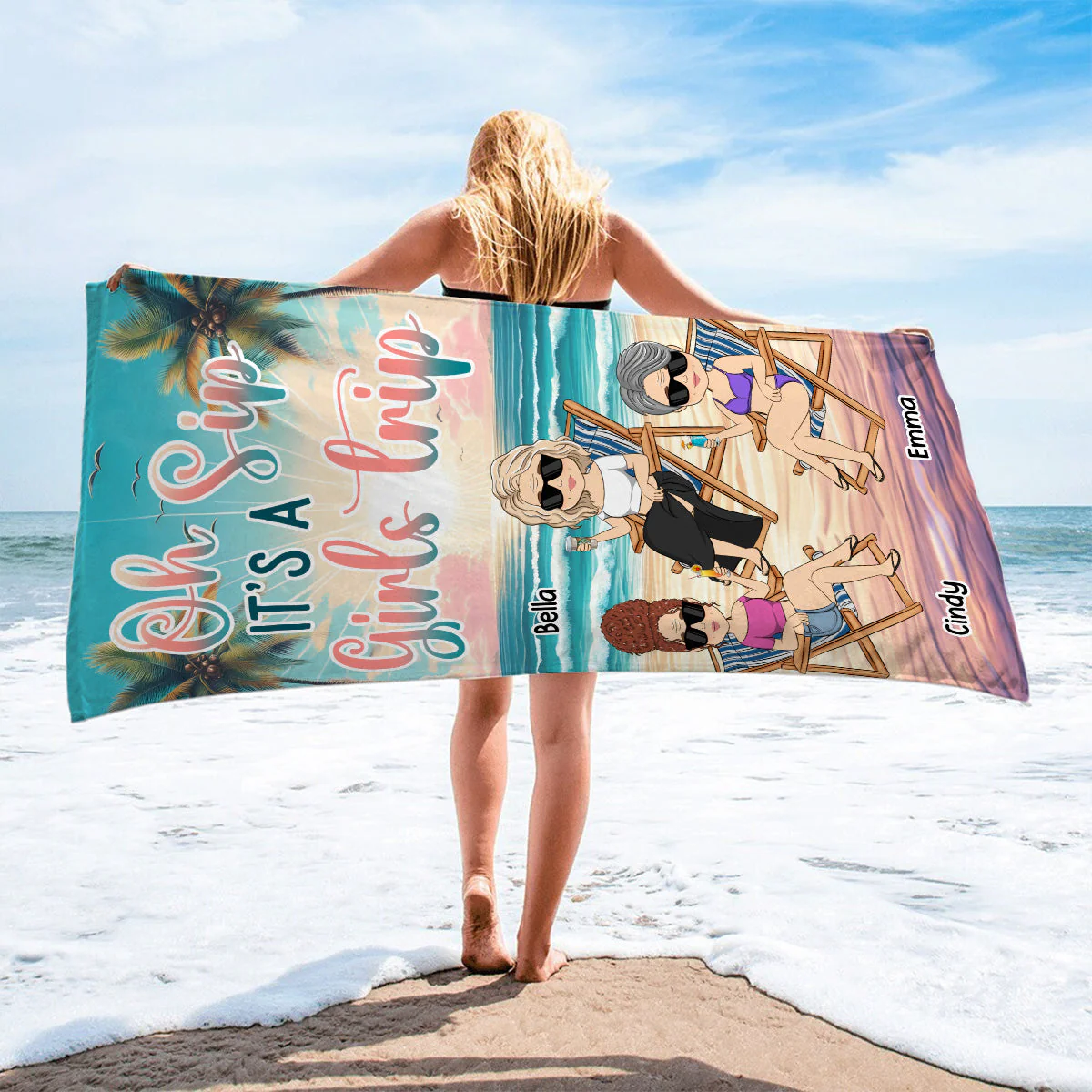 A Girl Trip - Personalized Custom Beach Towel - Image 4