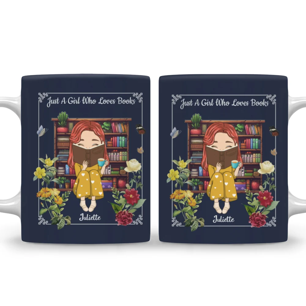 A Girl Who Finds Magic In Books - Personalized Custom Coffee Mug - Image 4