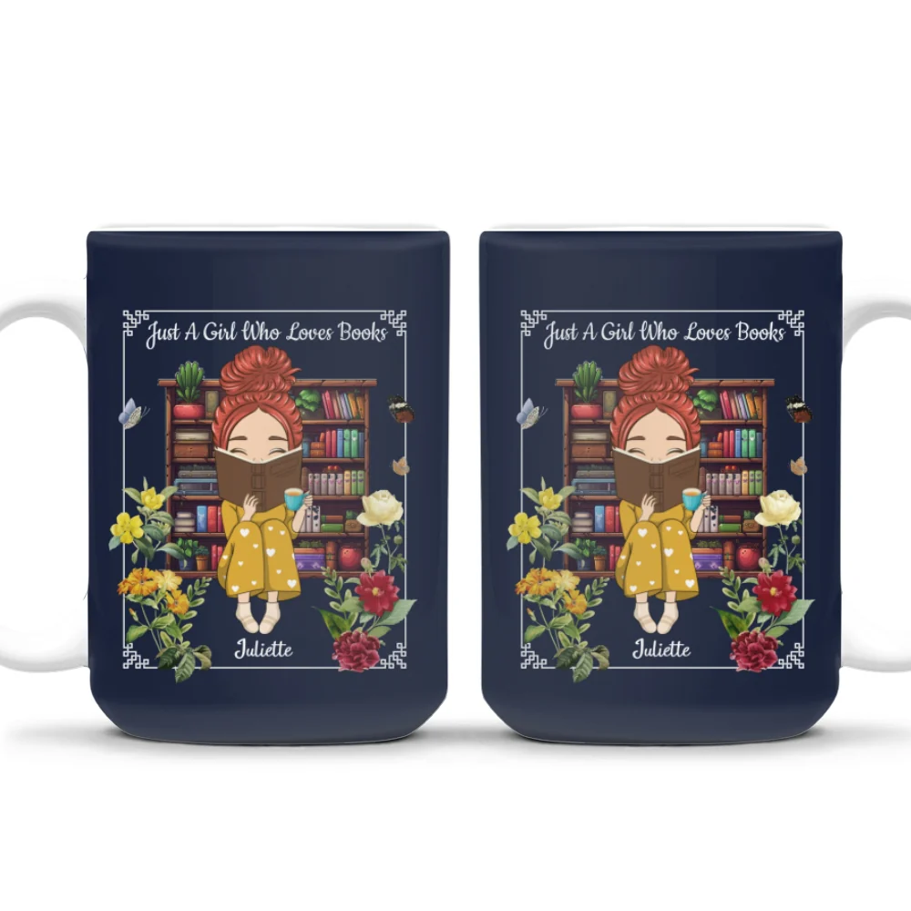A Girl Who Finds Magic In Books - Personalized Custom Coffee Mug - Image 8