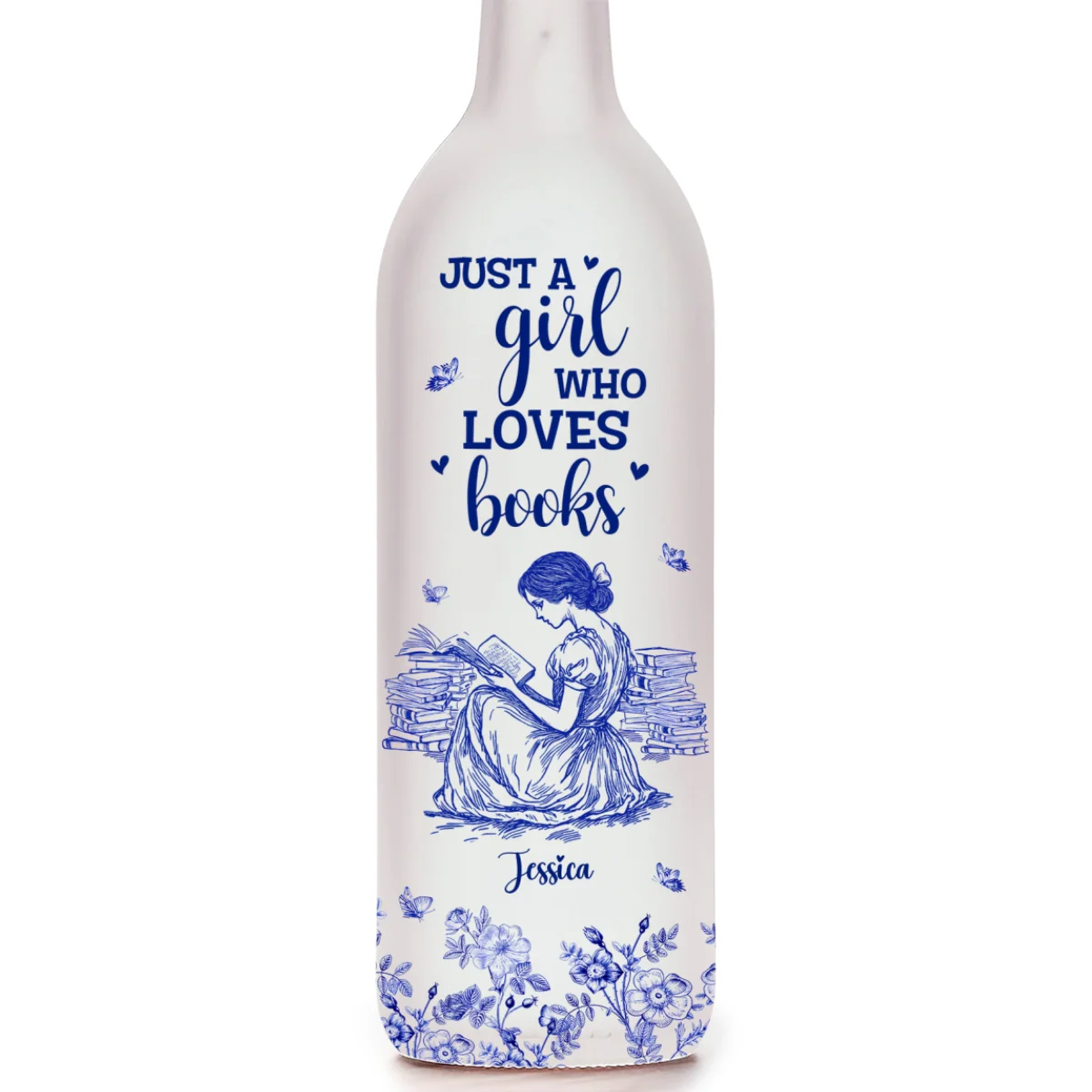 A Girl Who Loves Books - Personalized Custom Bottle Lamp - Image 7