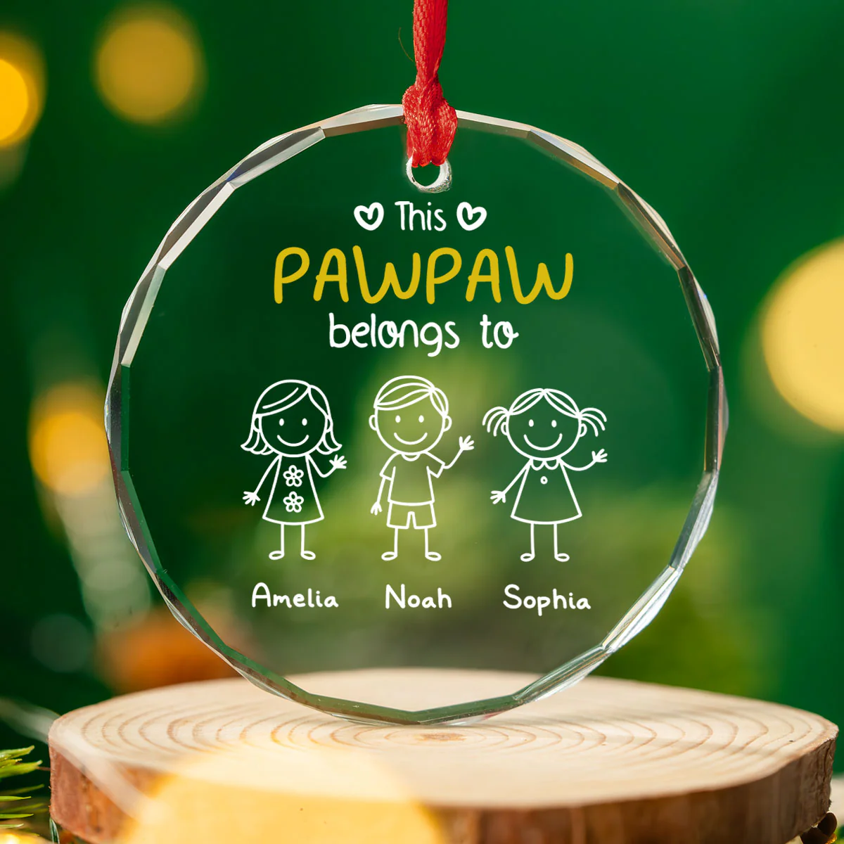 A Grandpa Loved At Christmas - Personalized Custom Glass Ornament - Image 2