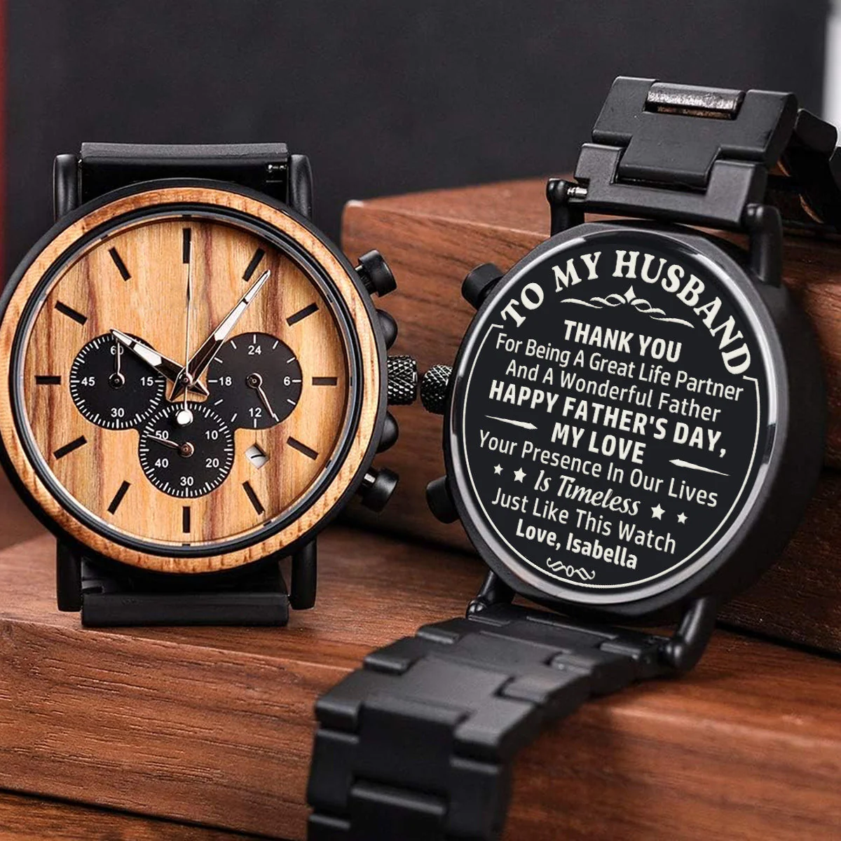 A Great Life Partner - Personalized Engraved Wooden Watches GP009 - Image 3
