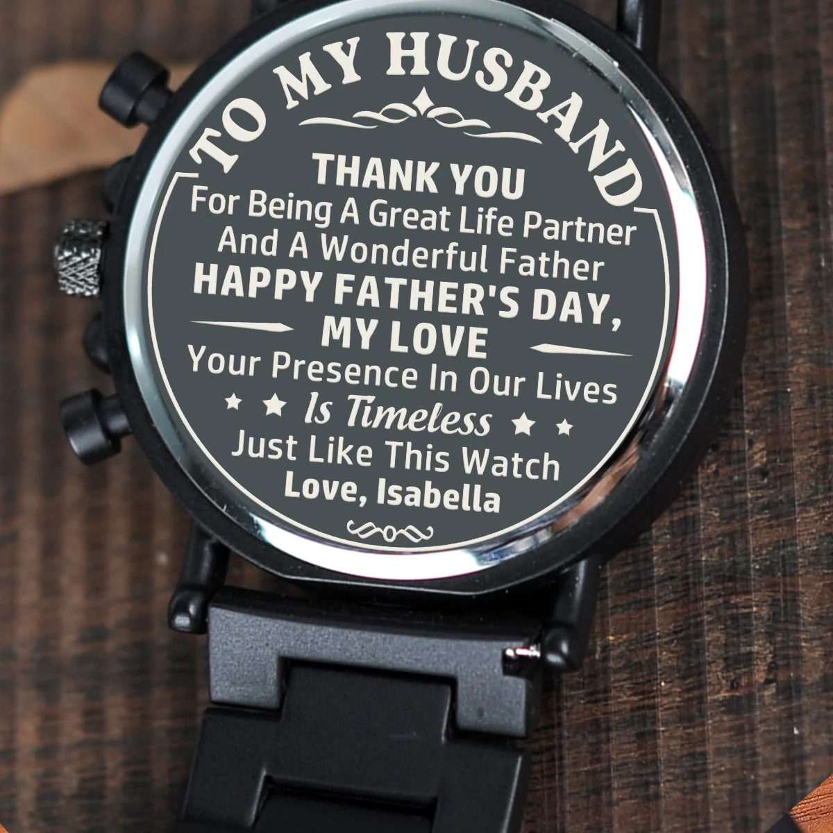 A Great Life Partner - Personalized Engraved Wooden Watches GQ026 - Image 3