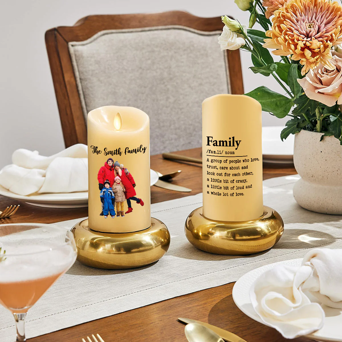 A Group Of People Who Love Each Other - Personalized Custom LED Candle - Image 4