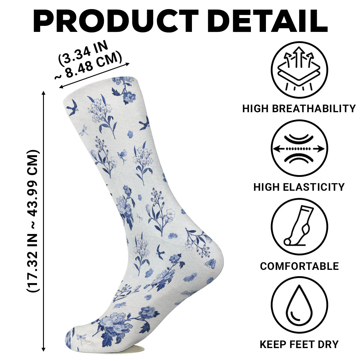 A Heart Full Of Books - Personalized Custom Crew Socks - Image 6