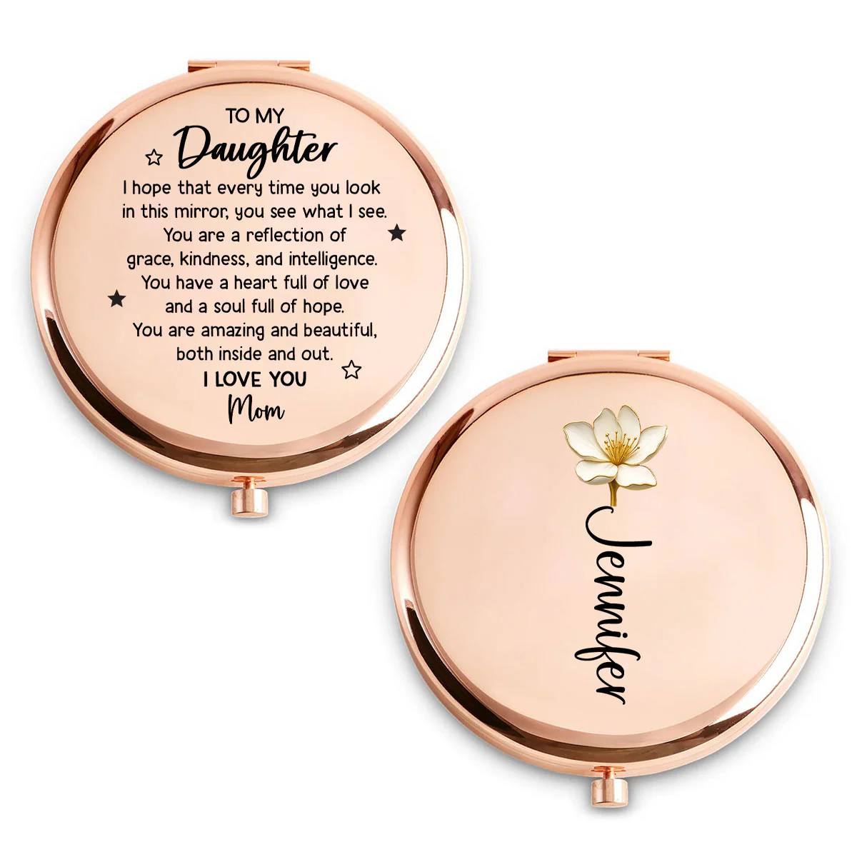 A Heart Full Of Love Daughter - Personalized Custom Compact Mirror - Image 3