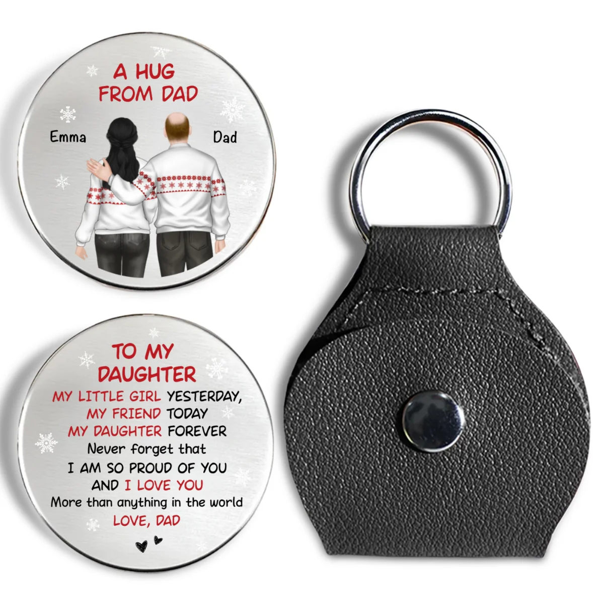 A Hug From Dad Christmas - Personalized Custom Pocket Hug - Image 7