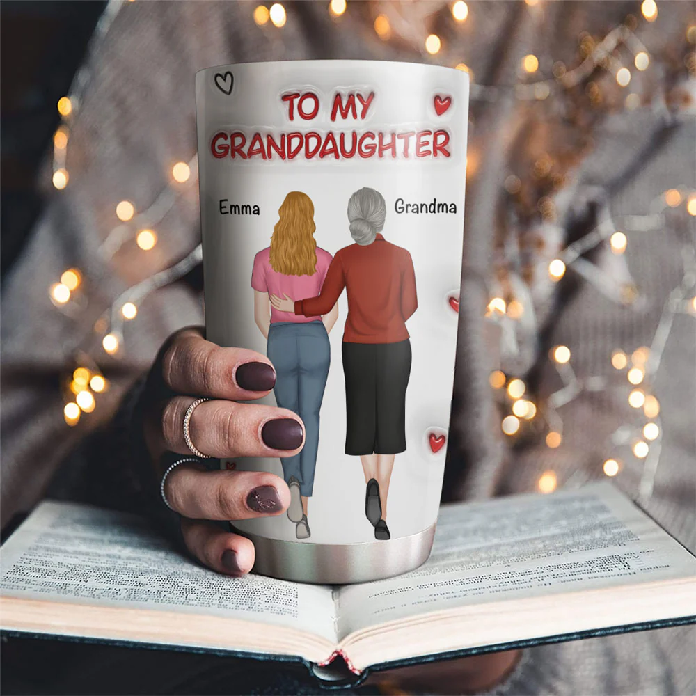 A Hug From Grandma -  Personalized Custom 3D Inflated Effect Tumbler - Image 2