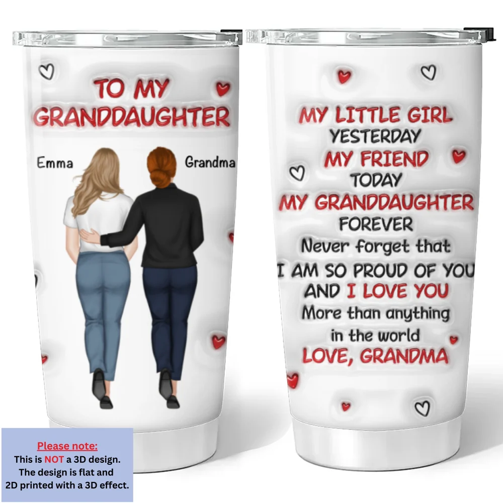 A Hug From Grandma -  Personalized Custom 3D Inflated Effect Tumbler - Image 6
