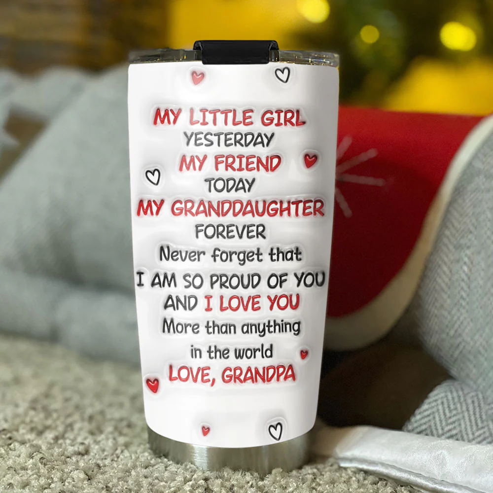 A Hug From Grandpa -  Personalized Custom 3D Inflated Effect Tumbler - Image 3