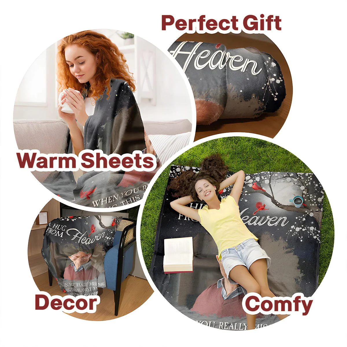 A Hug From Heaven - Personalized Custom Fleece Blanket - Image 5