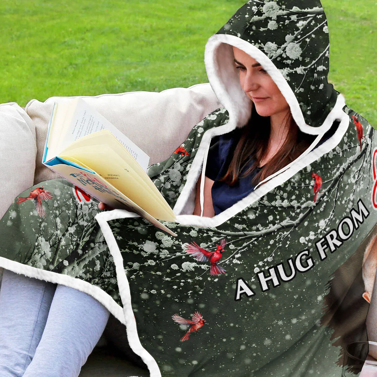 A Hug From Me - Personalized Custom Hooded Blanket - Image 3