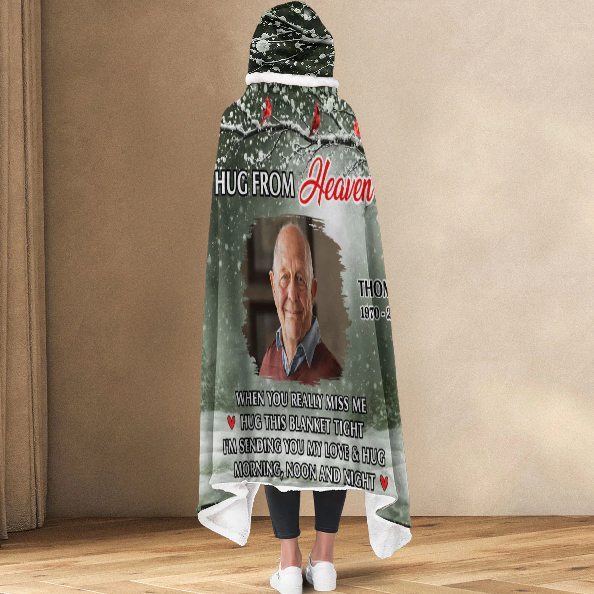 A Hug From Me - Personalized Custom Hooded Blanket - Image 4