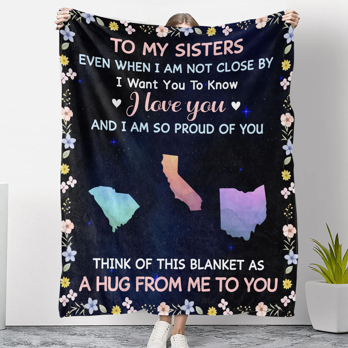 A Hug From Me To You - Personalized Custom Fleece Blanket - Image 2