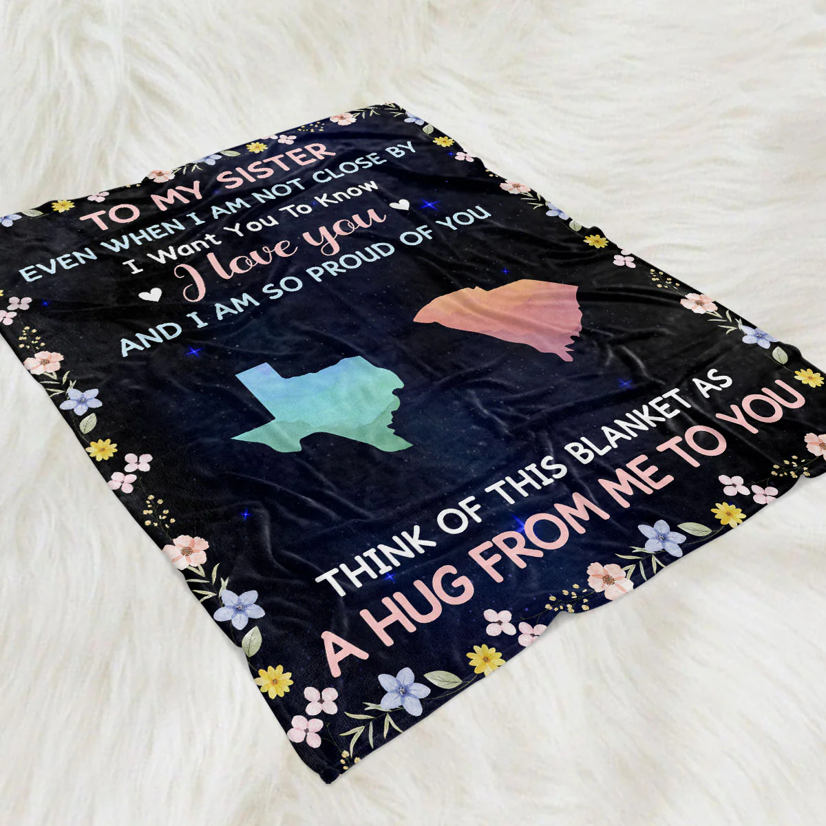 A Hug From Me To You - Personalized Custom Fleece Blanket - Image 3
