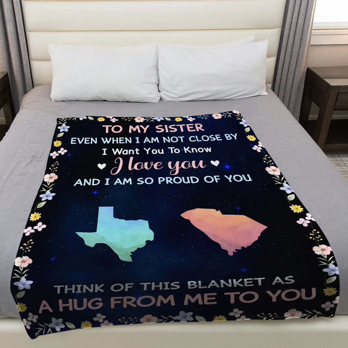 A Hug From Me To You - Personalized Custom Fleece Blanket - Image 4