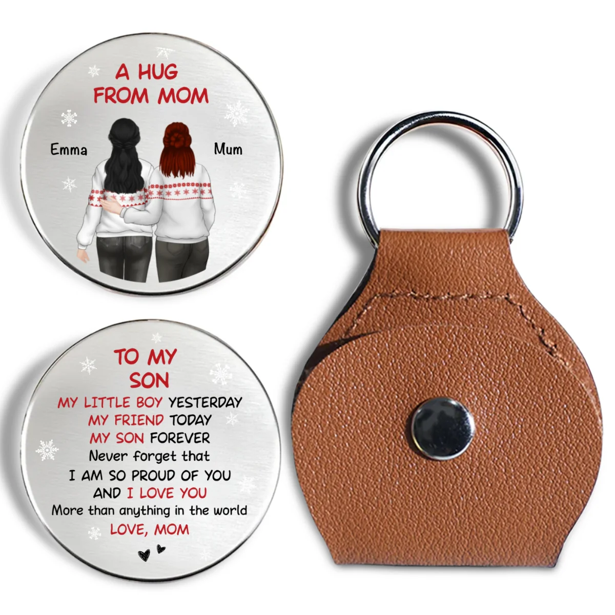 A Hug From Mom Christmas - Personalized Custom Pocket Hug - Image 7