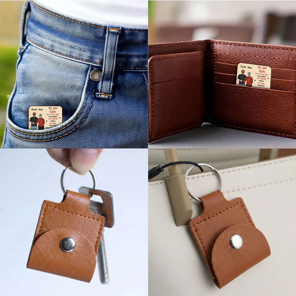 A Hug From Mom - Personalized Custom Wooden Pocket Hug - Image 5
