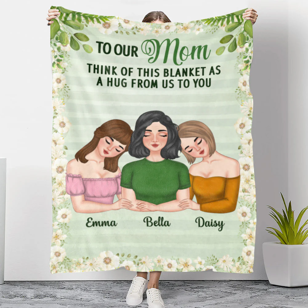 A Hug From Us - Personalized Custom Fleece Blanket - Image 2