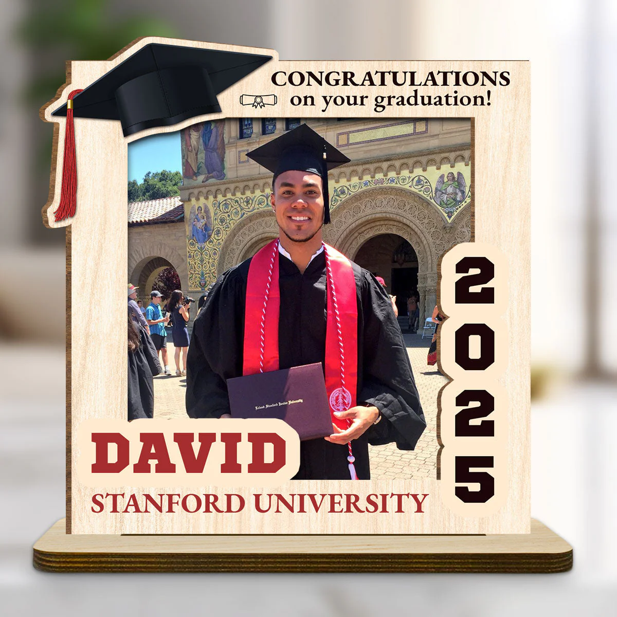 A Journey Completed - Personalized Custom 2-Layer Wood Plaque With Flat Base