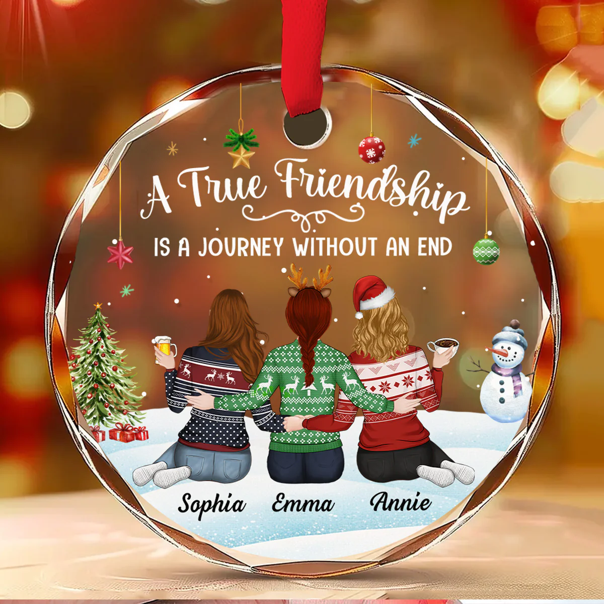 A Journey Without An End  - Personalized Custom Glass Ornament - Image 2