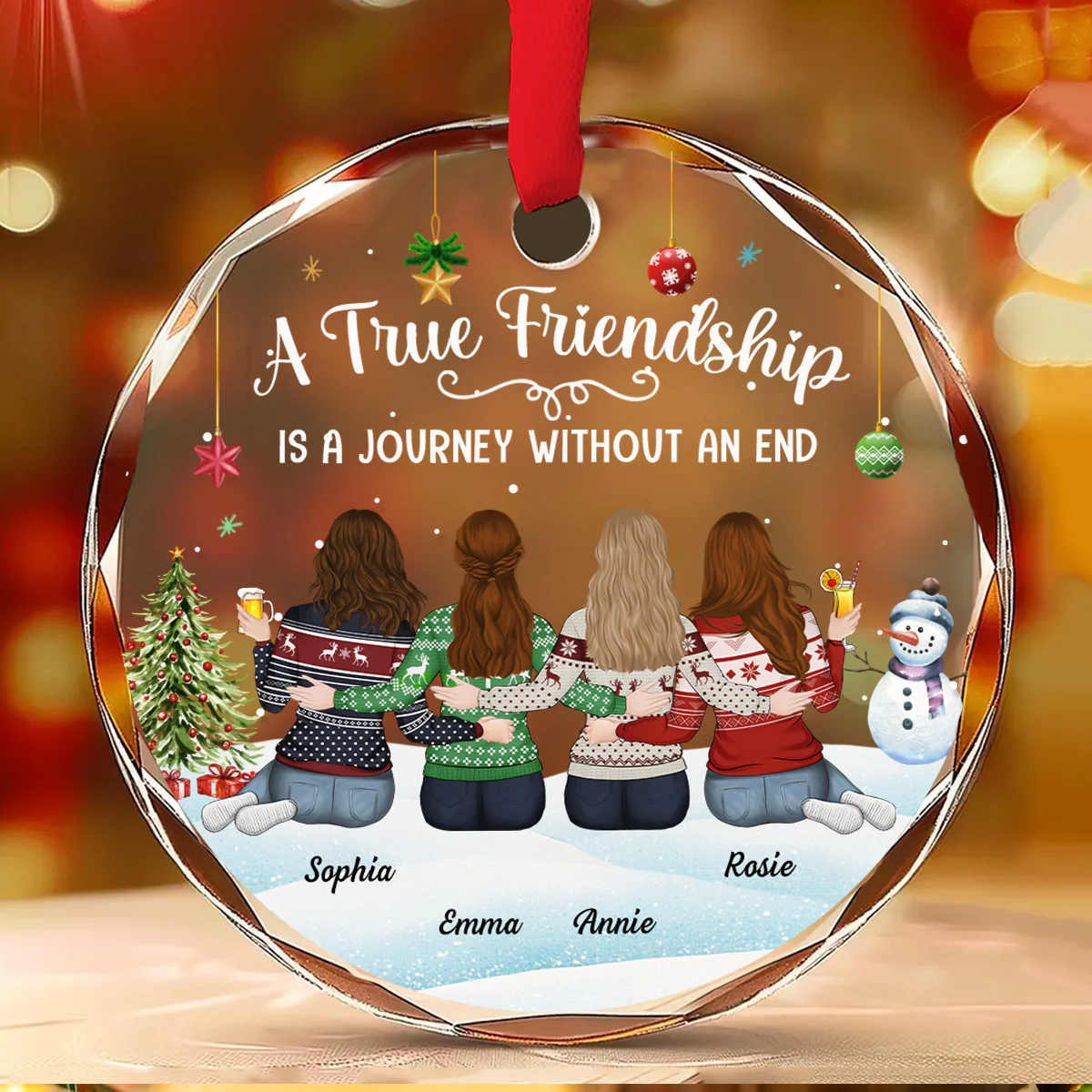 A Journey Without An End  - Personalized Custom Glass Ornament - Image 5