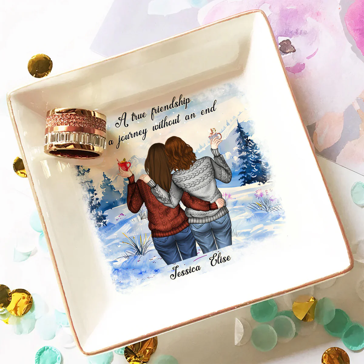 A Journey Without An End - Personalized Custom Jewelry Dish - Image 2