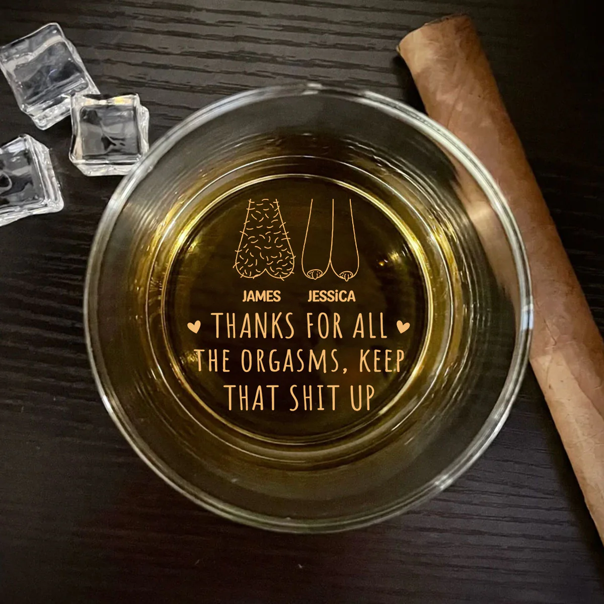 A Lifetime Is Never Enough With You - Personalized Custom Engraved Whiskey Glass - Image 3