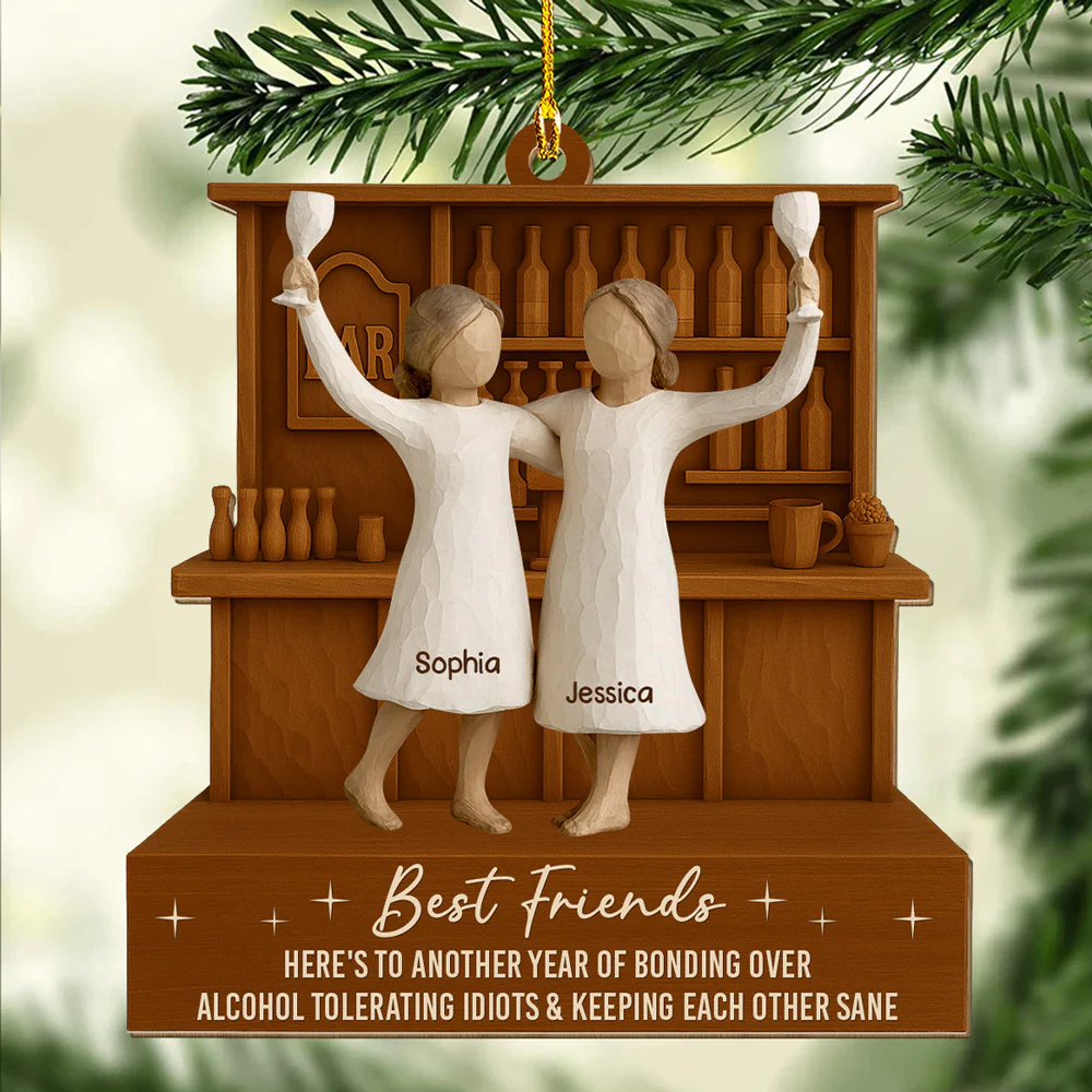 A Lifetime Of Friendship - Personalized Custom Wood Ornament - Image 2