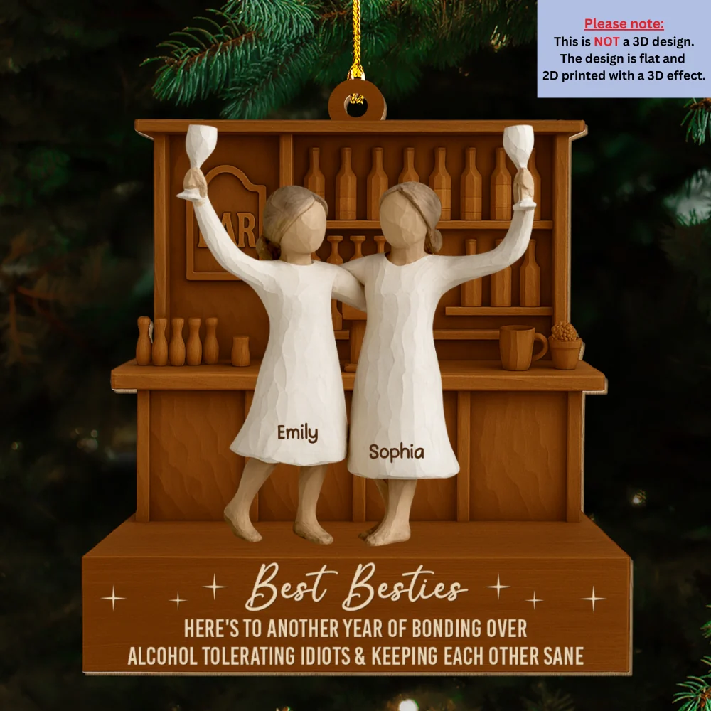 A Lifetime Of Friendship - Personalized Custom Wood Ornament - Image 5