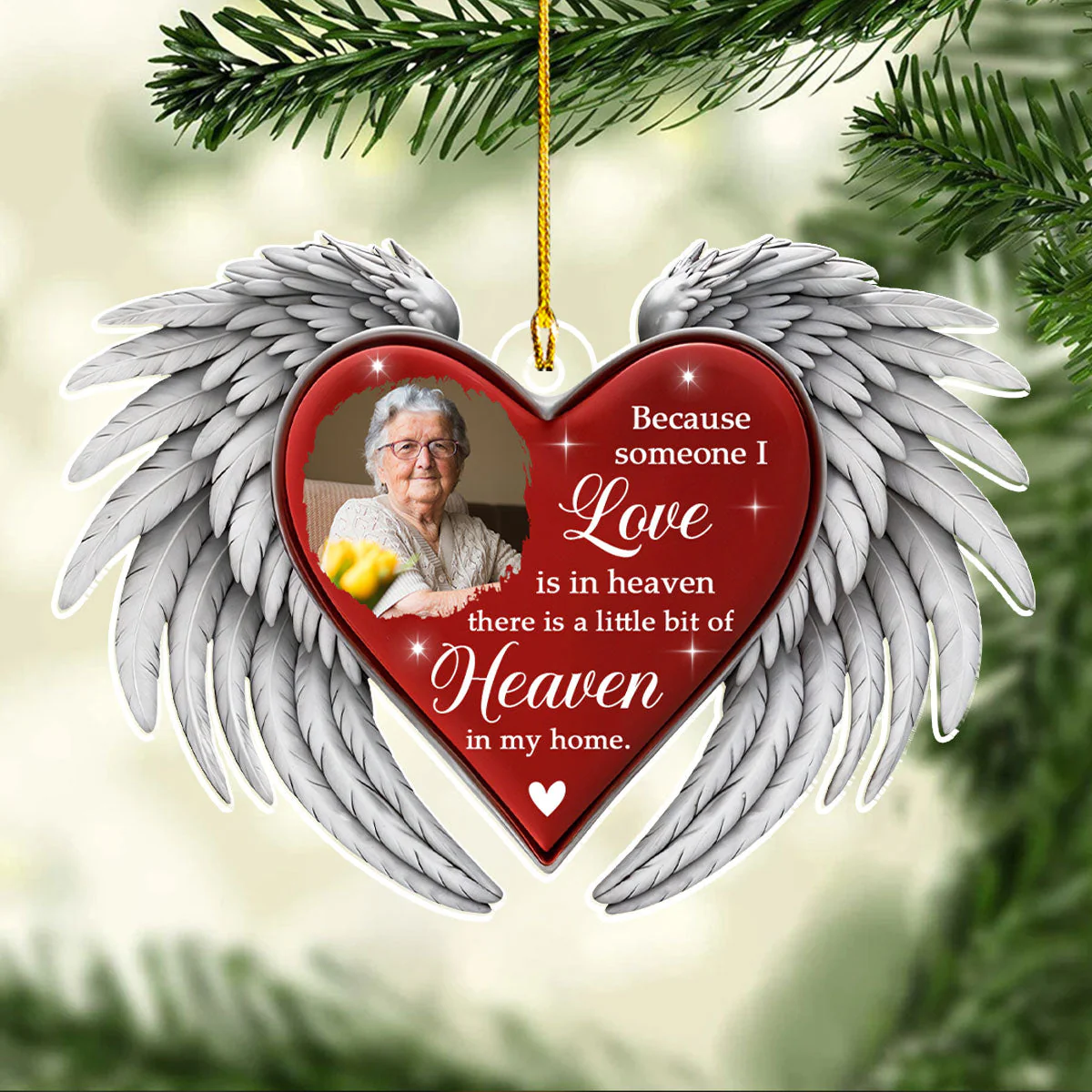 A Little Bit Of Heaven - Personalized Custom Acrylic Ornament - Image 2