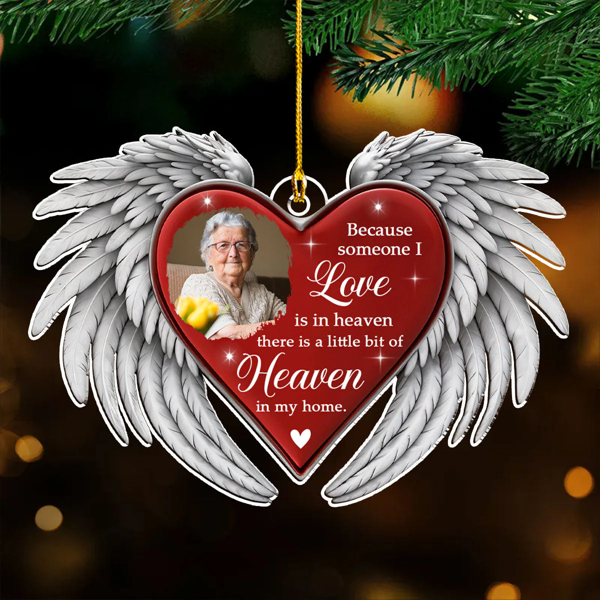 A Little Bit Of Heaven - Personalized Custom Acrylic Ornament - Image 4