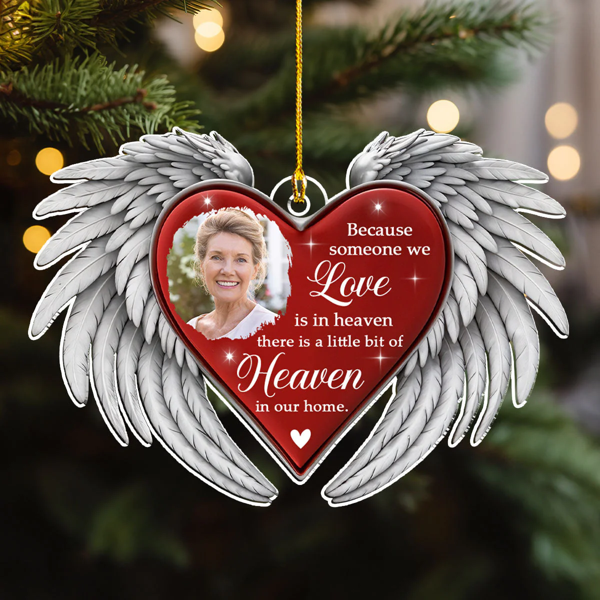 A Little Bit Of Heaven - Personalized Custom Acrylic Ornament - Image 5