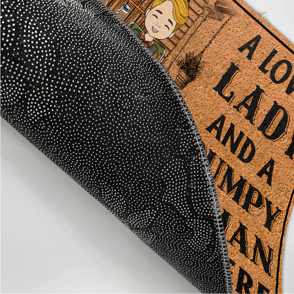 A Lovely Lady And A Grumpy Man - Personalized Custom Doormat - Image 3